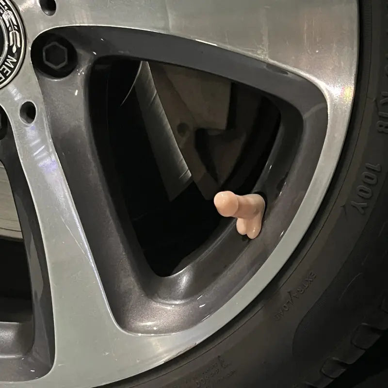 🚗😂4-PCS Creative Funny Middle Finger Valve Stem Caps – Waterproof & Dustproof Tire Air Caps for Cars & Bikes