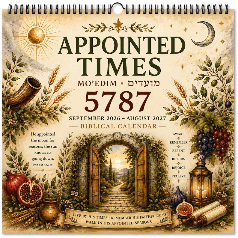📅✨Biblical Hebrew Calendar 5787 | 2026-2027 Appointed Times Wall Calendar | Feast Days, Hebrew Dates and Shabbat