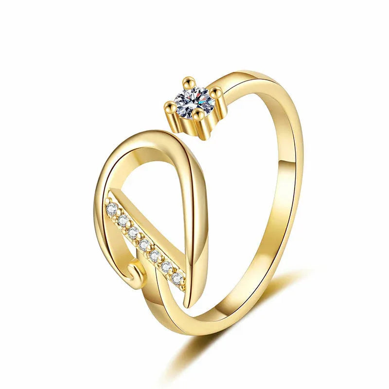 ⏰Limited-time💍Adjustable Sparkle Initial Ring for Women