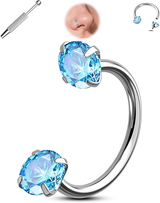 Horseshoe-shaped nose ring – internally threaded and comfortable