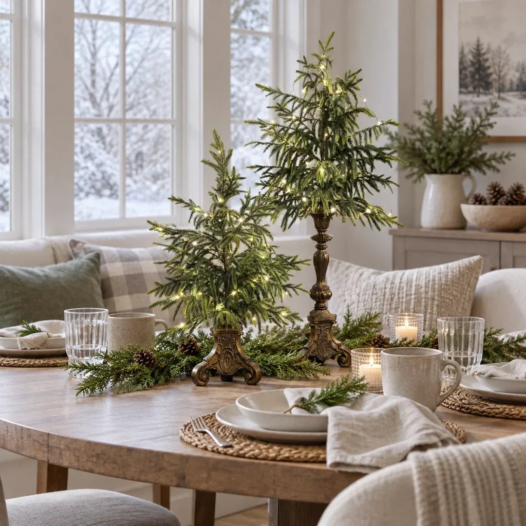 🌲✨Vintage Lighted Norfolk Pine Trees