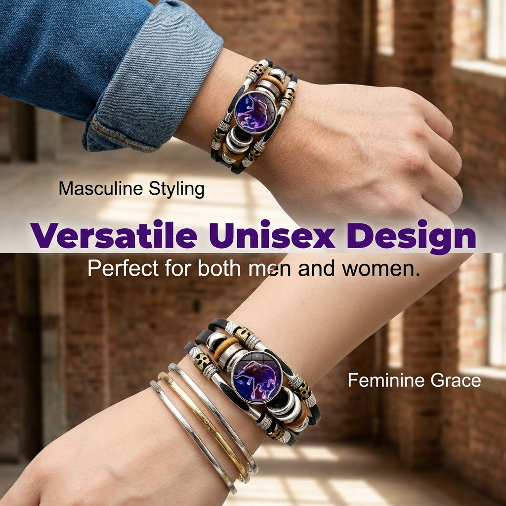 🌌 Zodiac sign bracelet that glows in the dar