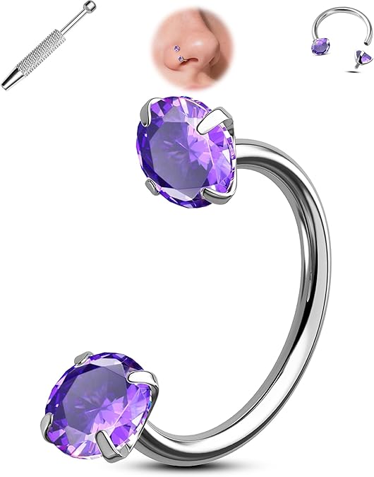 Horseshoe-shaped nose ring – internally threaded and comfortable