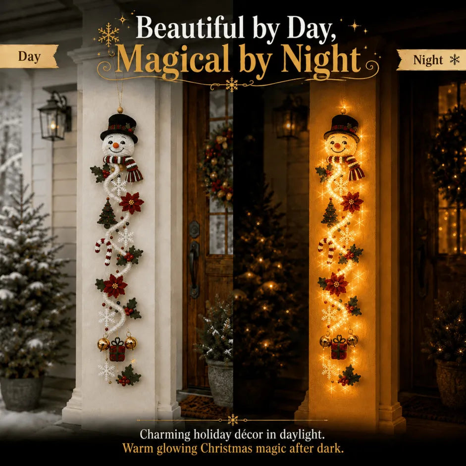 🎄🎅 Light-Up Christmas Door Hanger | 6 festive illuminated designs casting a warm glow, featuring 3D details and a space-saving vertical profile ✨