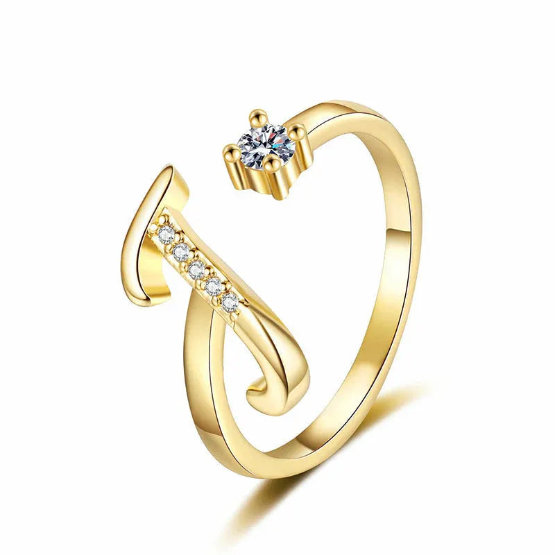 ⏰Limited-time💍Adjustable Sparkle Initial Ring for Women