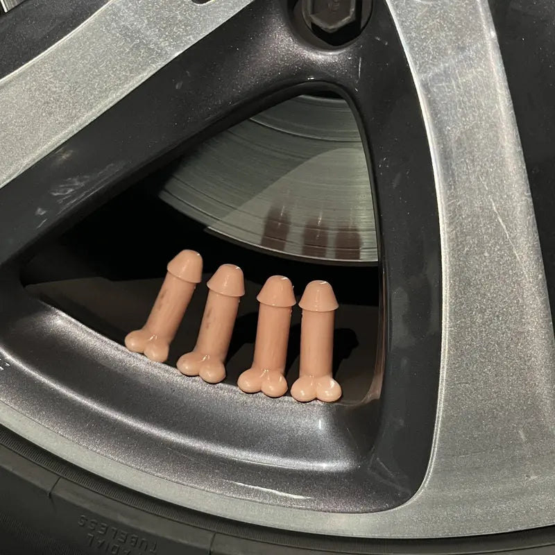 🚗😂4-PCS Creative Funny Middle Finger Valve Stem Caps – Waterproof & Dustproof Tire Air Caps for Cars & Bikes