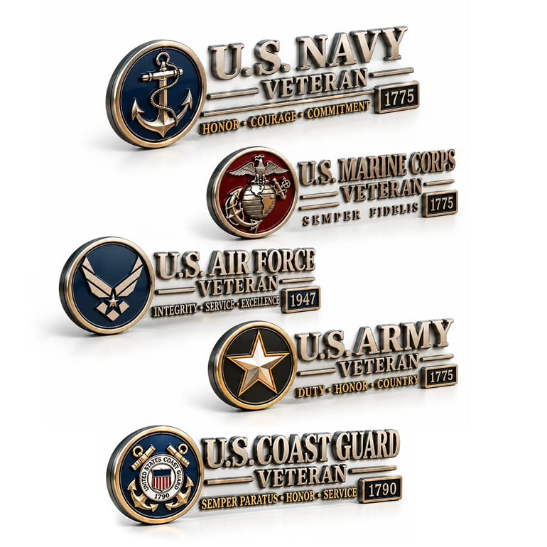 🎖️3D Metal Veteran Honor Auto Badge | For daily driving & veteran gatherings