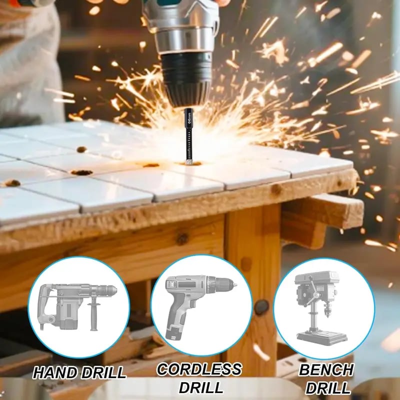 🔥🛠️49% OFF | 6Pcs Dry Diamond Drill Bit Set 🛠 Hex Shank Brazed Hole Saw for Tile, Glass & Granite