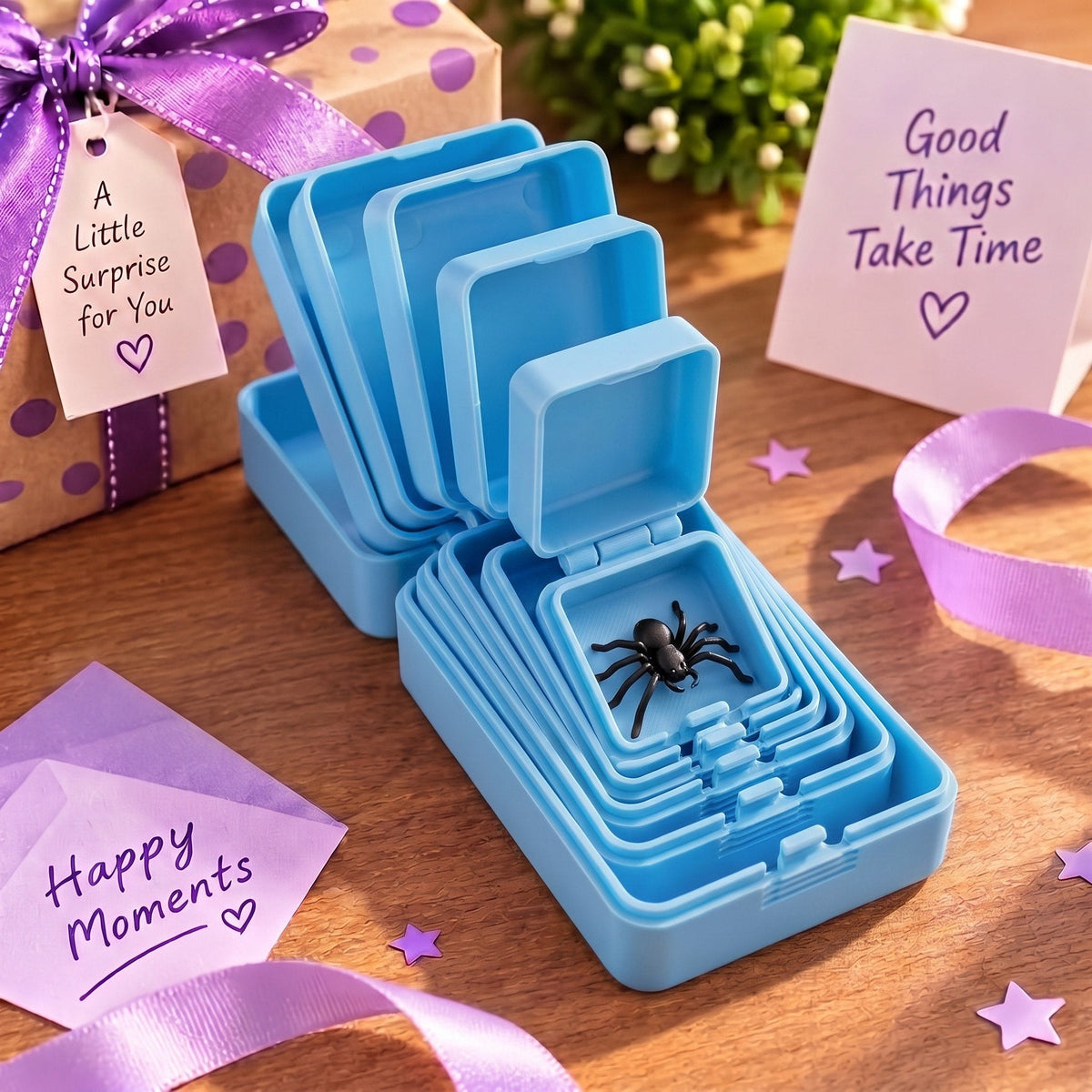 🎁 6-Layer Nesting Prank Gift Box | Pick Your Surprise: Middle Finger, Spider or Number 67