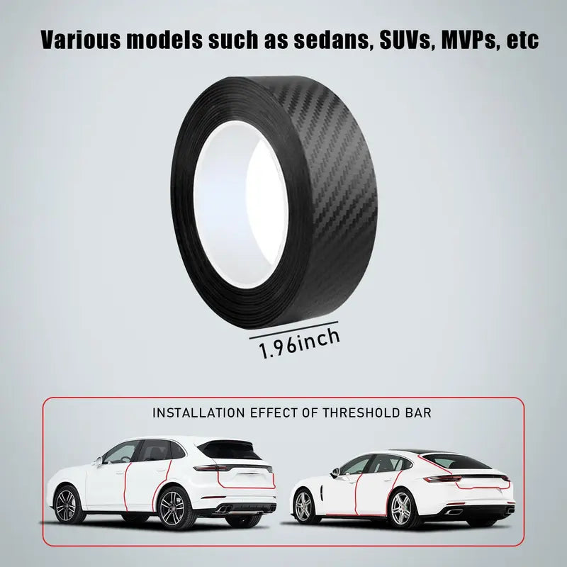 Protective film for car doors - scratch- and impact-resistant 3D carbon fiber-effect vinyl film with a self-adhesive backing