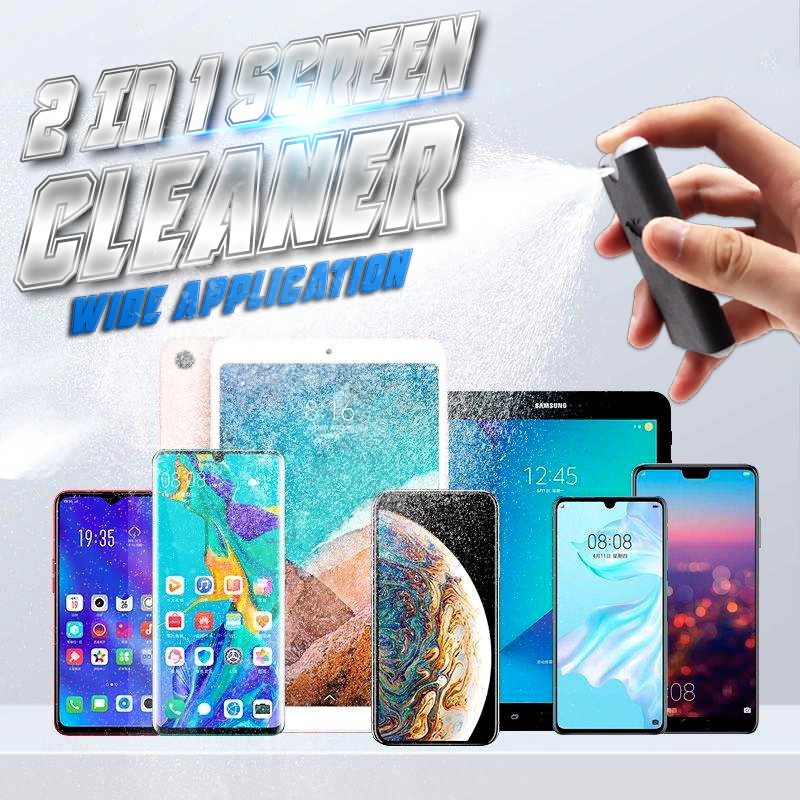 📱Buy 1 Get 1 Free✨2-in-1 Screen Cleaner & Microfiber Cloth – Portable, Residue-Free, Gentle 🧽