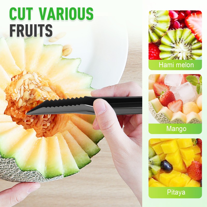 Spiral and V-Shaped Tool Duo for Fruit Decoration