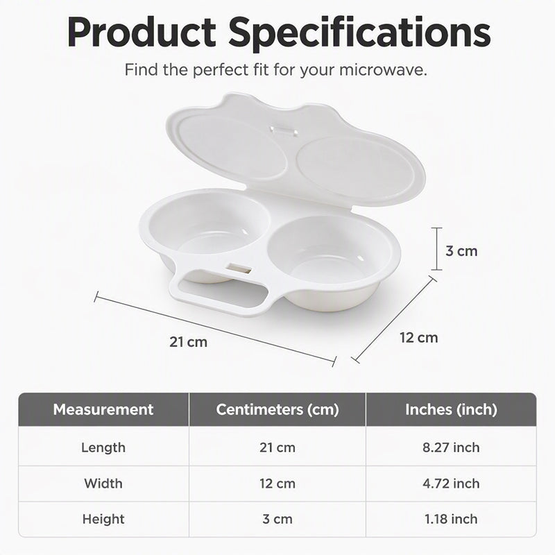 🎁🥚 Perfect Poached Eggs in 2 Mins – No Oil, No Explosion. Microwave Egg Cooker with Splash-Proof Lid.