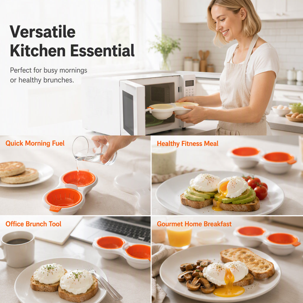 🍳Microwave egg cooker (cooks 2 eggs at a time)