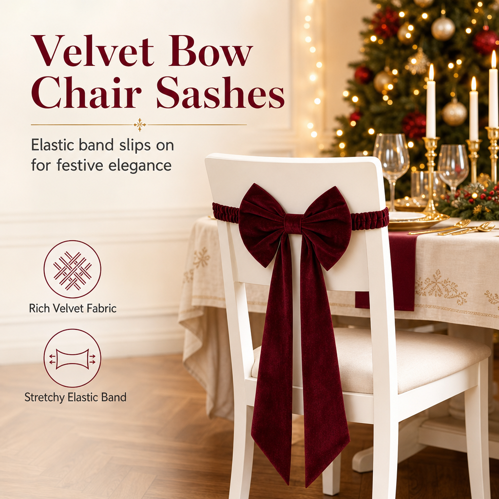 🎄🔥 50% Off! 🎀 Large Velvet Christmas Bows — Festive Decorations for Christmas Trees, Doors, and Your Home